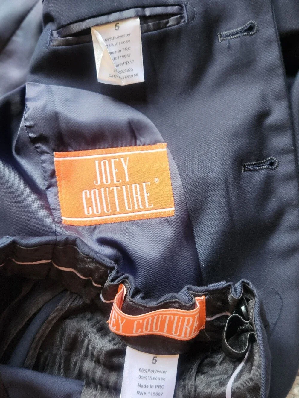 Joey Couture Boy's size 5 navy blue suit